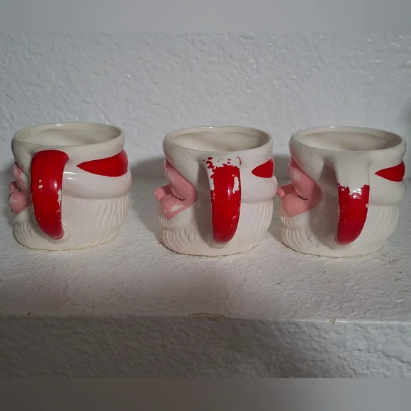 Vintage Santa Claus Mugs Set of 3 Japan Winking Santa - Picture 6 of 16